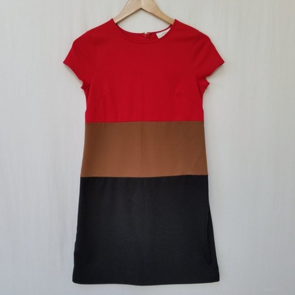 LOFT Ann Taylor Striped Color Block Comfy Knit Tee Shirt Dress - Picture 6 of 9